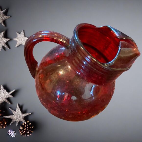 Vintage Anchor Hocking Depression Glass Ruby Red Pitcher - Picture 8 of 8